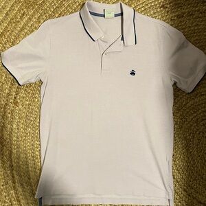 Brooks Brothers White Polo Shirt with Navy Accents